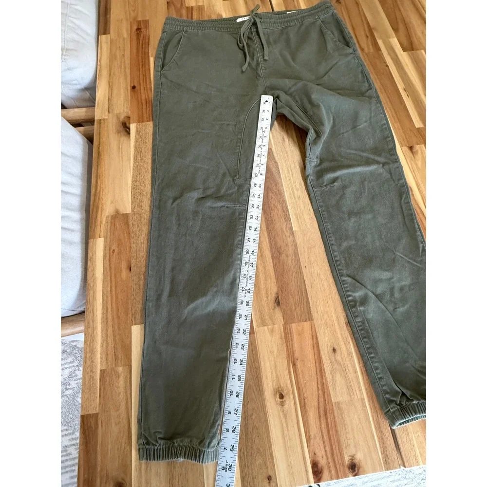 PacSun Mens XL Olive Green Jogger Pants Elastic Waist Drawstring Casual Twill
